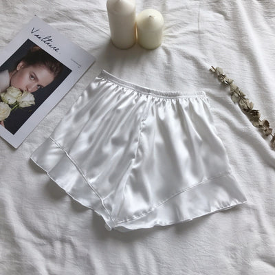 Summer New Style Anti Exposure Pants Summer Thin Imitation Satin Three Point Insurance Pants Can Be Worn Inside And Outside Shorts For Women