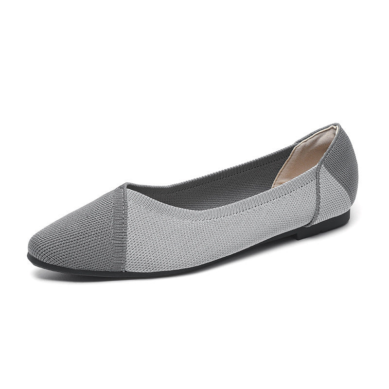 Flying Woven Knitted Shoes Color Matching Chic Soft Bottom Breathable Shoes
