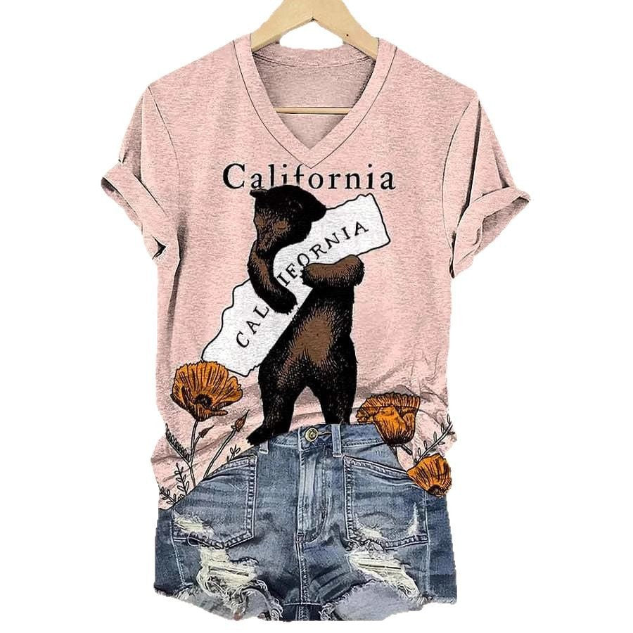 Women's V-neck Short-sleeved Round Neck Hoodie