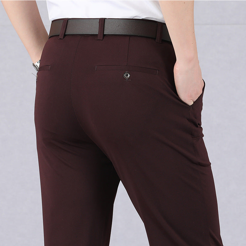 Casual Pants High Waist Trousers Middle-aged Men's Trousers Stretch Old Clothes
