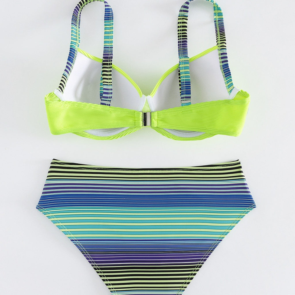 Printed Sexy Halter Bikini Women's Fashion Split