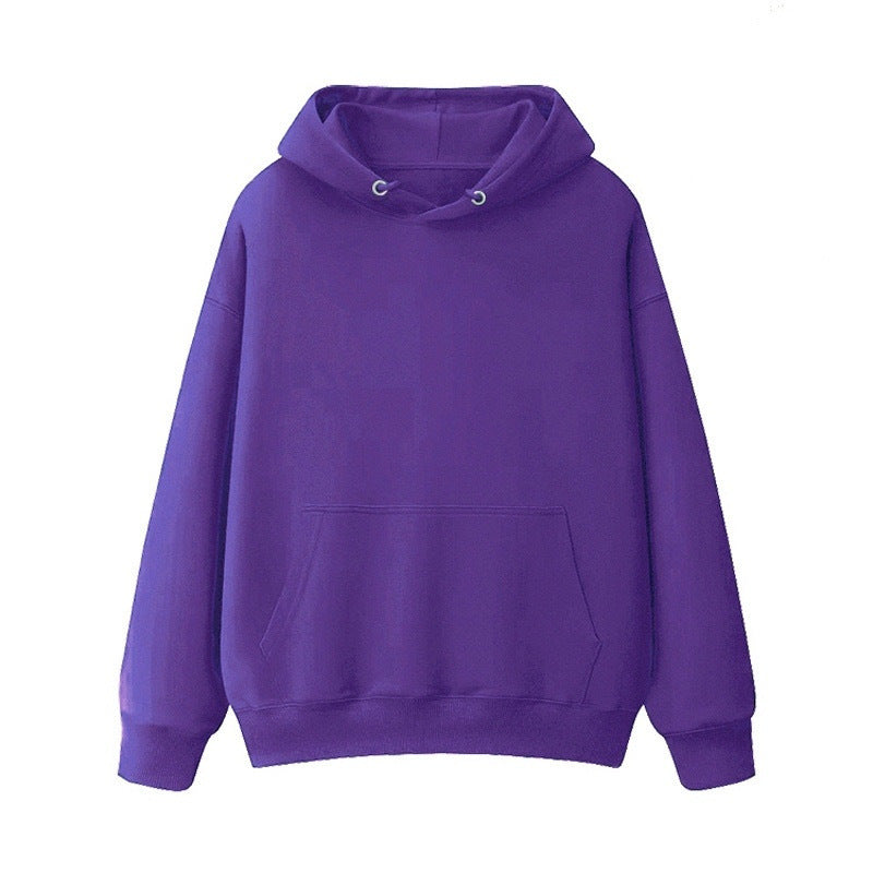 Combed Cotton Terry Hooded Sweater Solid Color Casual Men And Women Couple Style