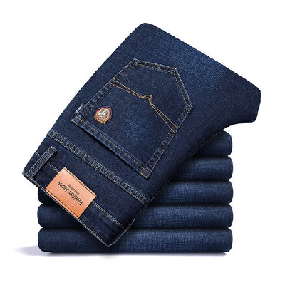 Men's Jeans Straight Loose Elastic Business Trousers
