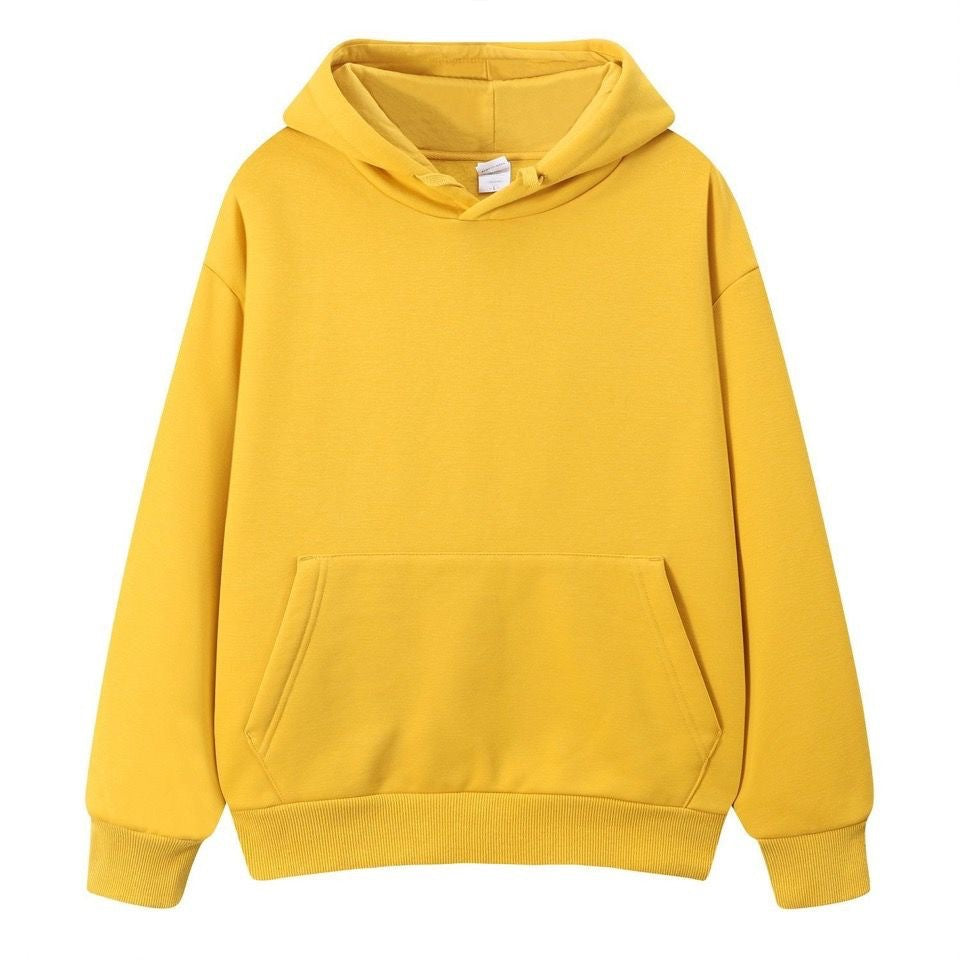 Combed Cotton Terry Hooded Sweater Solid Color Casual Men And Women Couple Style