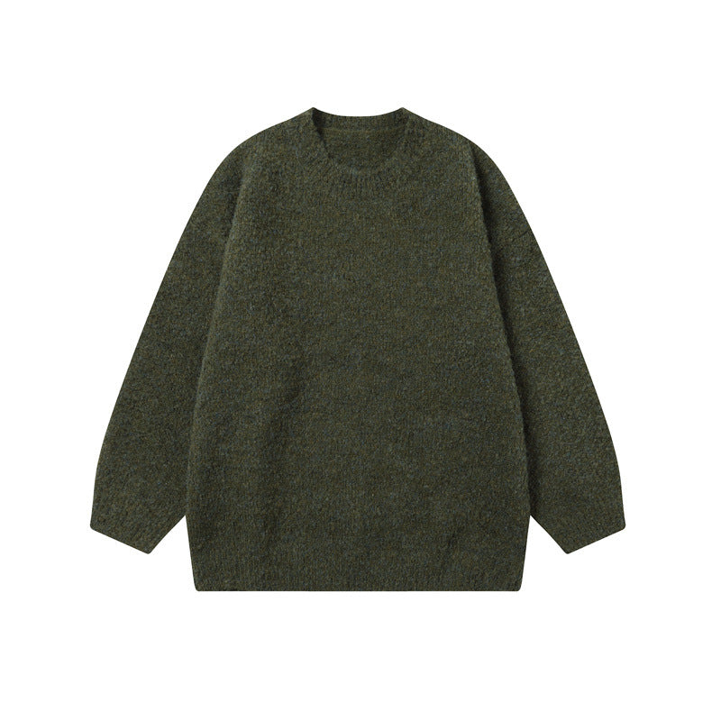 Trendy Minimalist Solid Color Round Neck Knitted Sweater For Men And Women