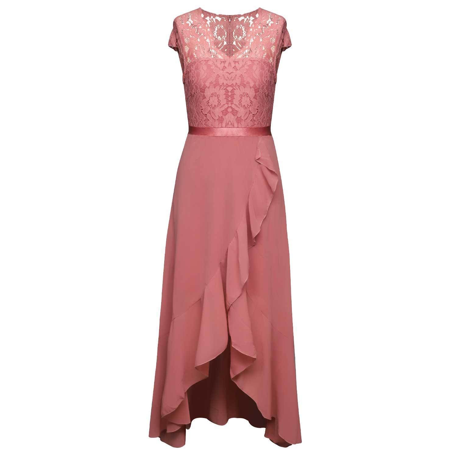 New Elegant Lace Party Dress, Ladies' Long Formal Evening Dress, Floral Embroidery Bridesmaid Dress