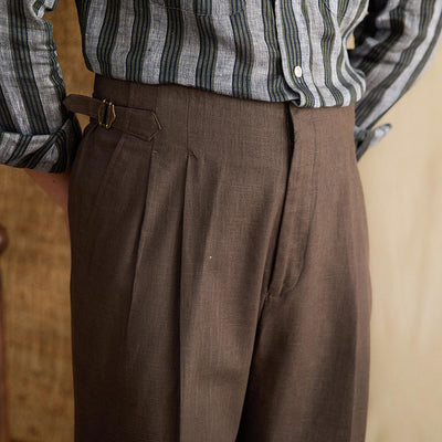 Men's Summer High Waist Straight Casual Trousers