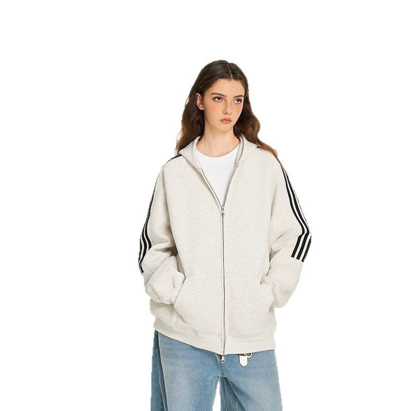 Striped Hooded Sweater For Men And Women Spring And Autumn All-matching