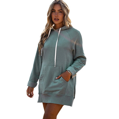 Solid Color Mid-length Loose-fitting Women's Sweater