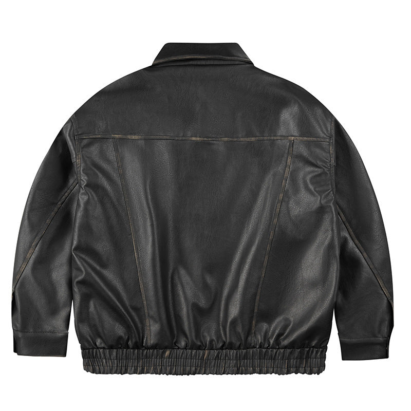 Retro Leather Clothing For Men And Women Loose
