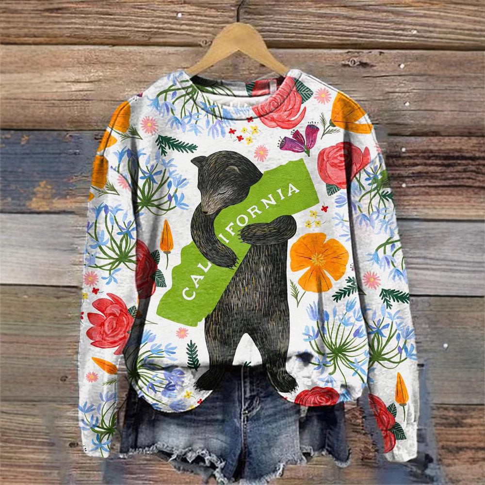 Round Neck Sweater V-neck Women's California Strong Outdoor Casual