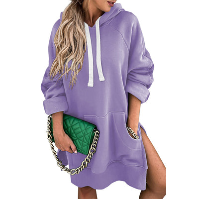 Solid Color Mid-length Loose-fitting Women's Sweater