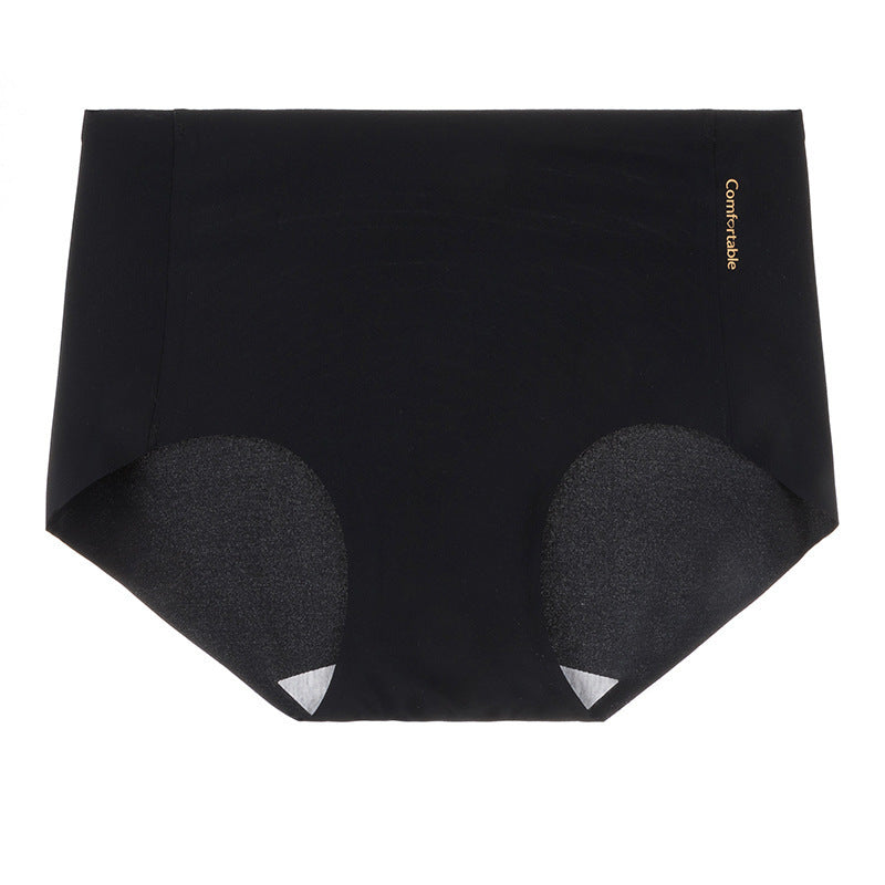Ice Silk Underwear For Women Traceless Mid Waist Cotton Crotch Antibacterial