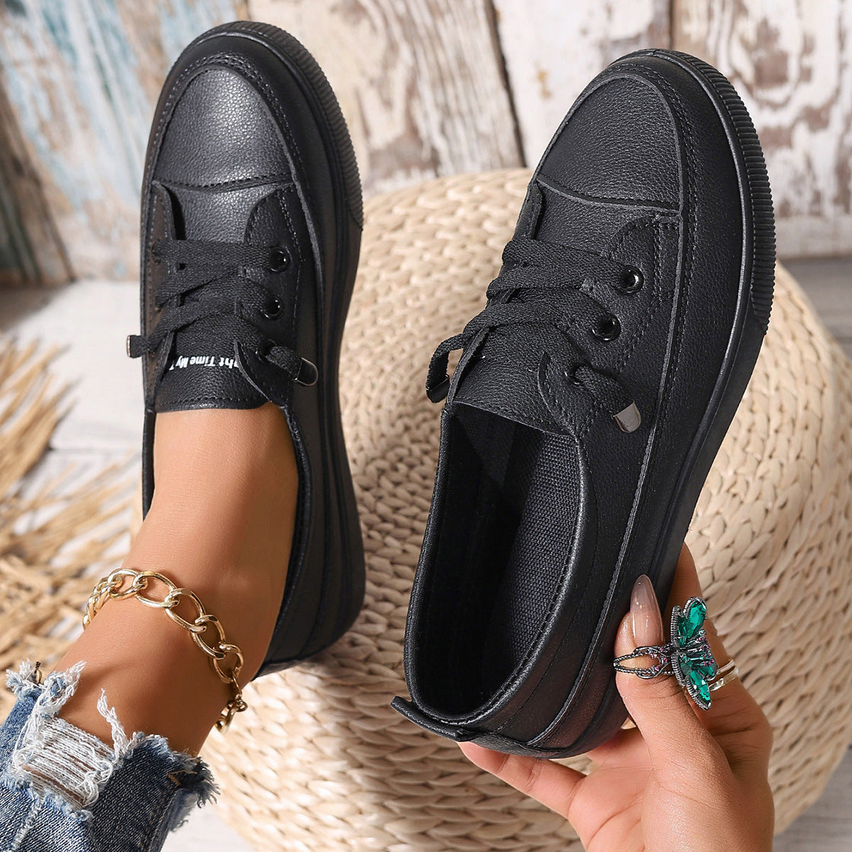 Women's White Shoes Personalized Stylish And Simple Casual