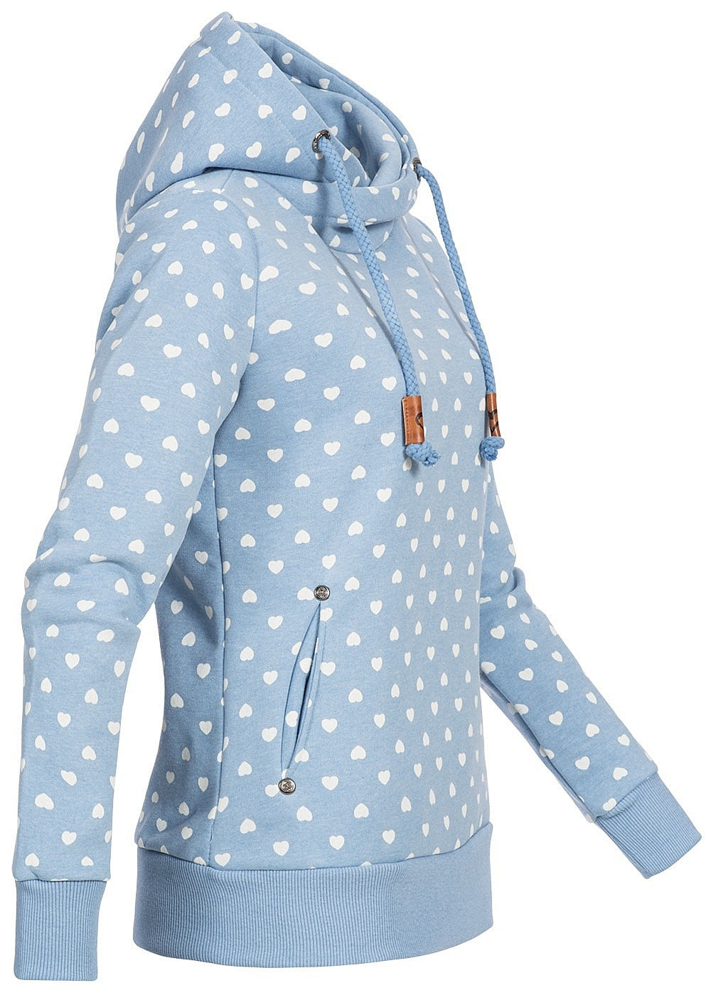 Printed loose hooded sweatshirt