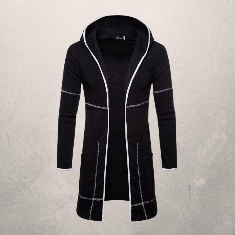 Men's Sweater New Mid-Length Large Pocket Hooded Cardigan For Men