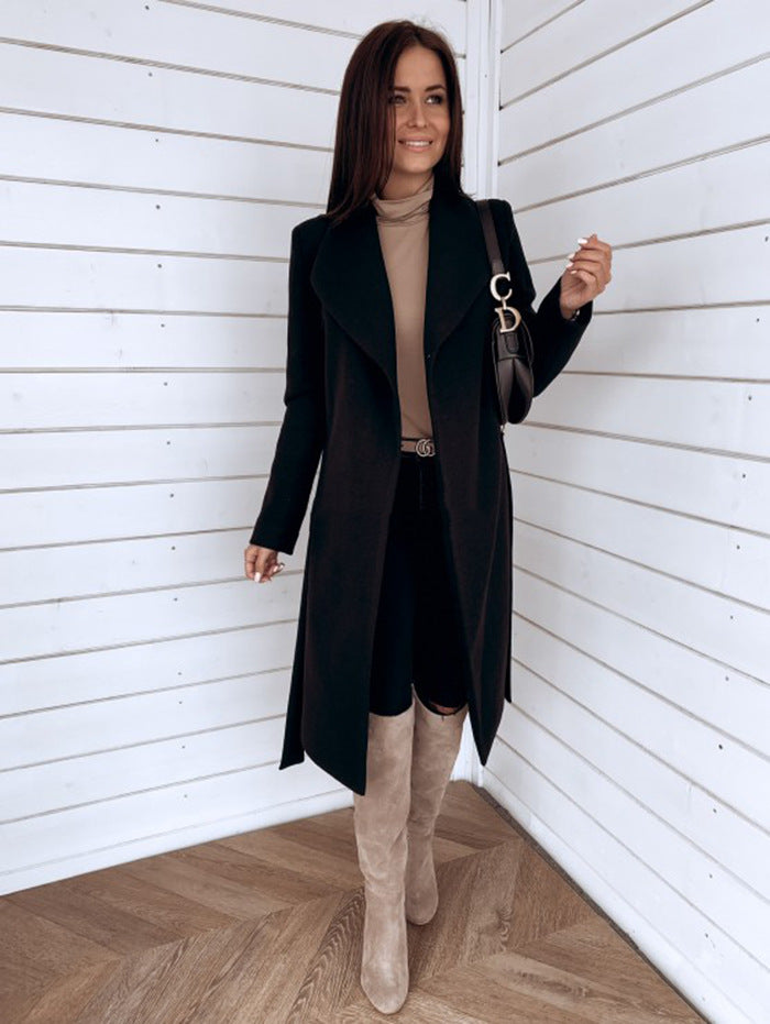 Woolen coat trench coat