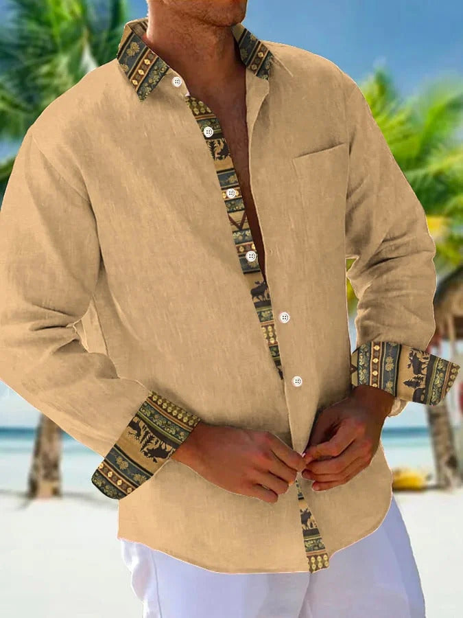 Men's Casual Long Sleeve Loose-fitting Shirt