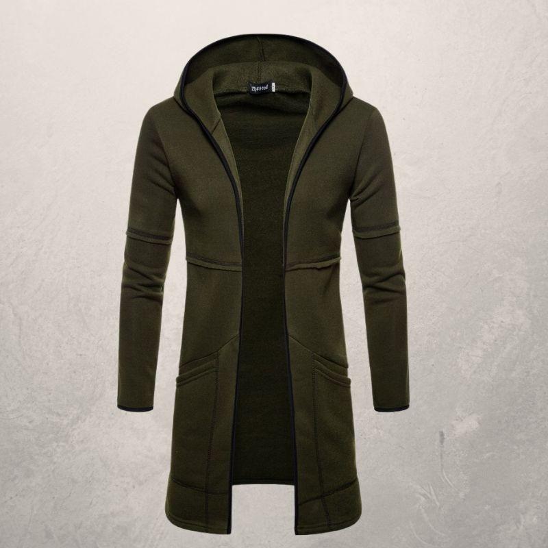 Men's Sweater New Mid-Length Large Pocket Hooded Cardigan For Men