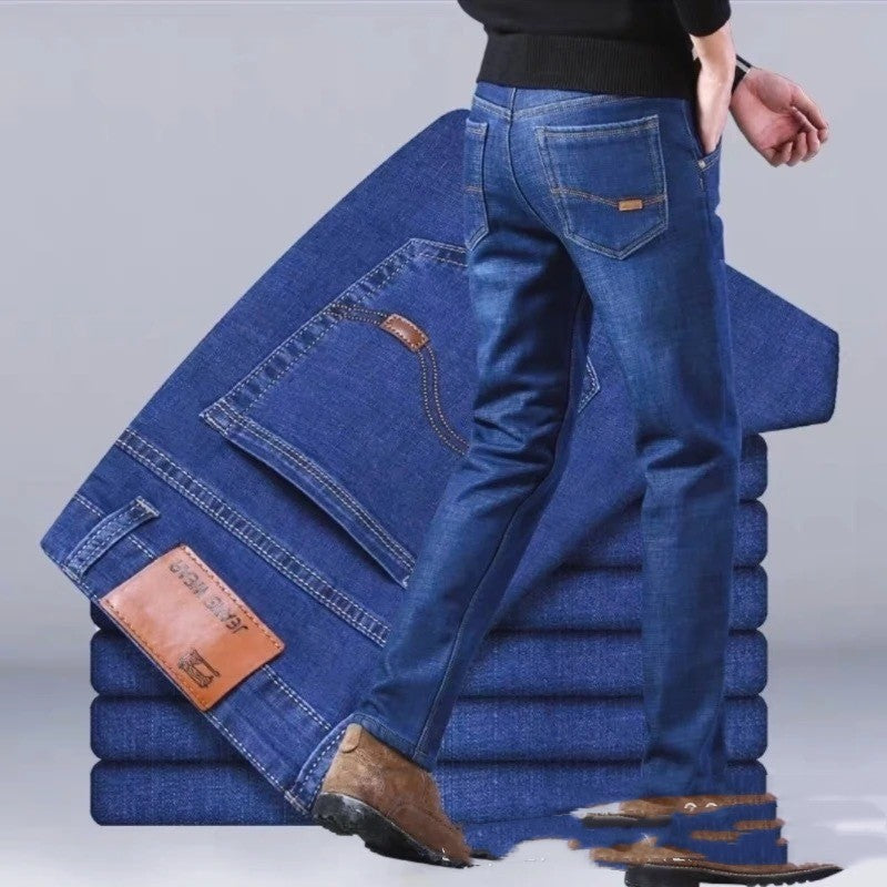 Jeans Men's Loose Straight Mid-waist