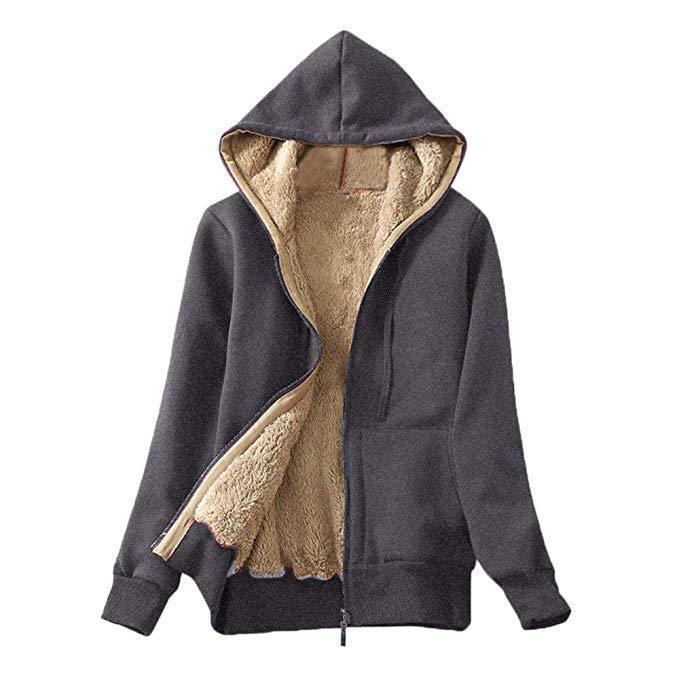 Plush hooded long-sleeved sweater plush coat top