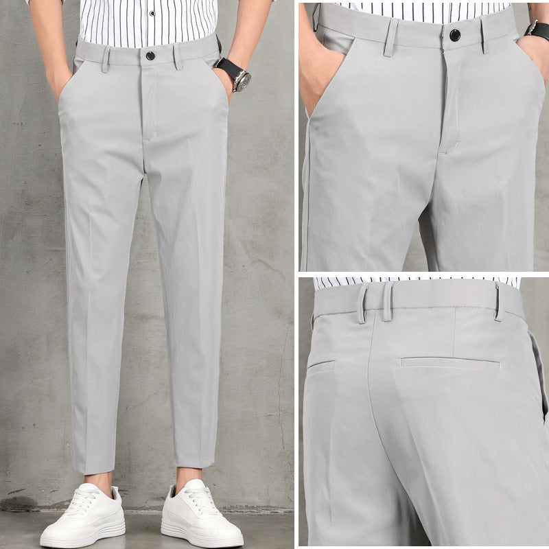 Trendy Nine-point Trousers Men's Slim Casual Trousers