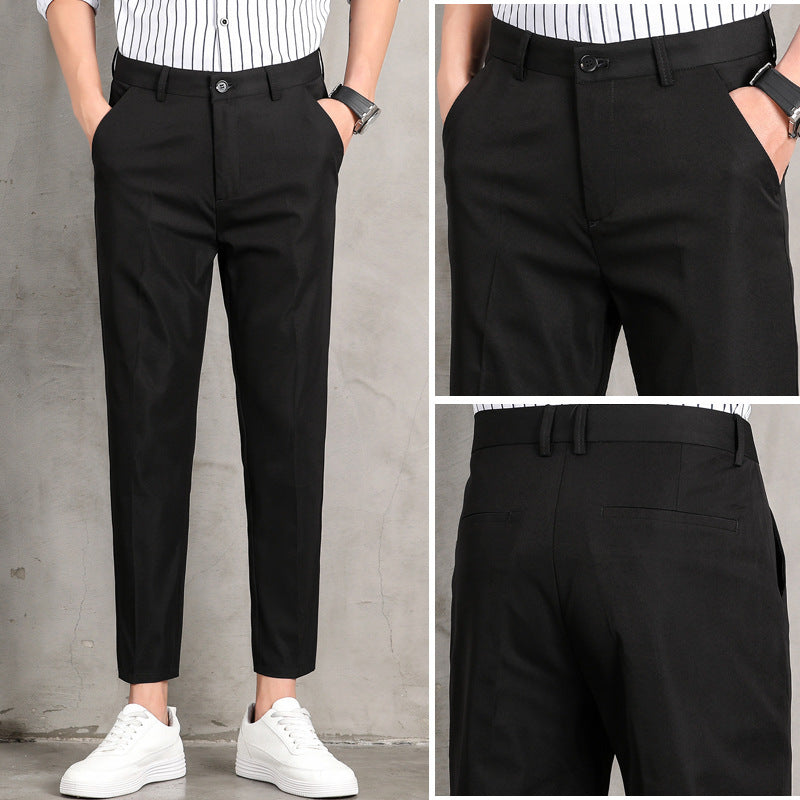 Trendy Nine-point Trousers Men's Slim Casual Trousers