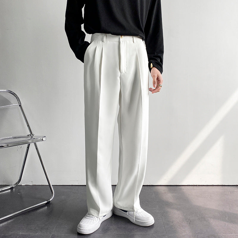 Ins Spring And Summer Fall Wide-leg Trousers Men's Loose Straight-leg Trousers Men's Drape Very Pants