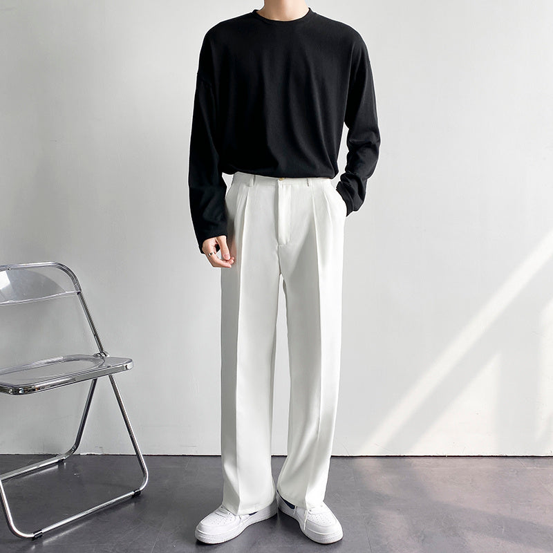 Ins Spring And Summer Fall Wide-leg Trousers Men's Loose Straight-leg Trousers Men's Drape Very Pants