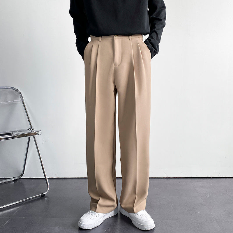 Ins Spring And Summer Fall Wide-leg Trousers Men's Loose Straight-leg Trousers Men's Drape Very Pants