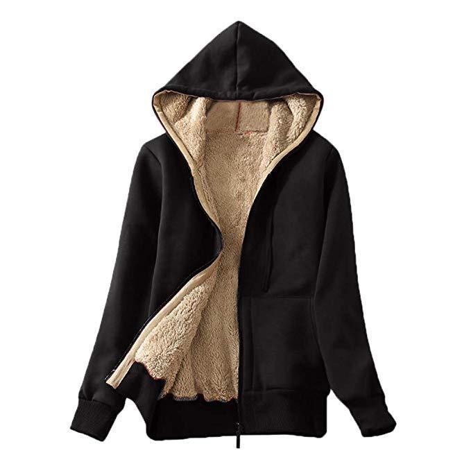 Plush hooded long-sleeved sweater plush coat top