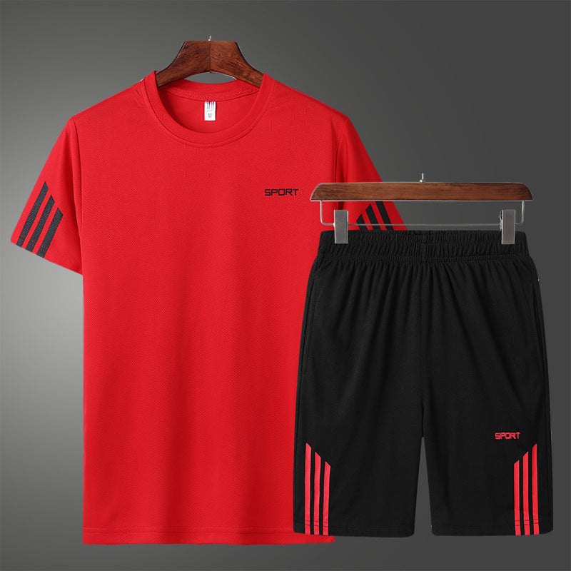 Summer Short-Sleeved Suit Men's Thin Section Breathable New Casual T-Shirt Clothes Men's Trend Summer T-Shirt