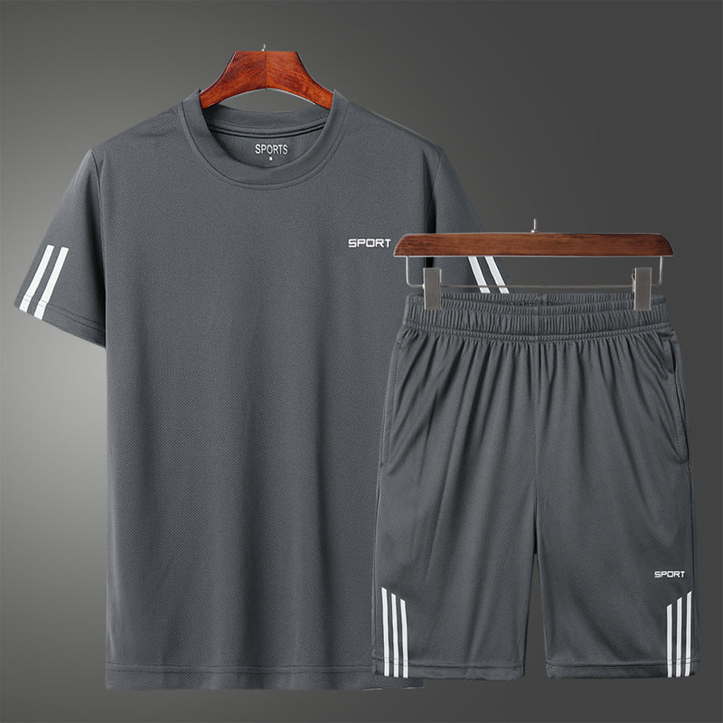 Summer Short-Sleeved Suit Men's Thin Section Breathable New Casual T-Shirt Clothes Men's Trend Summer T-Shirt