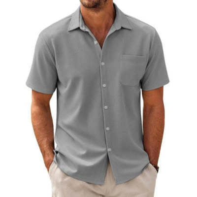 Men's Cardigan Plus Size Short Sleeve