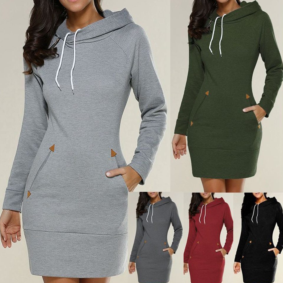 New hooded zipper pullover mid-length sweater