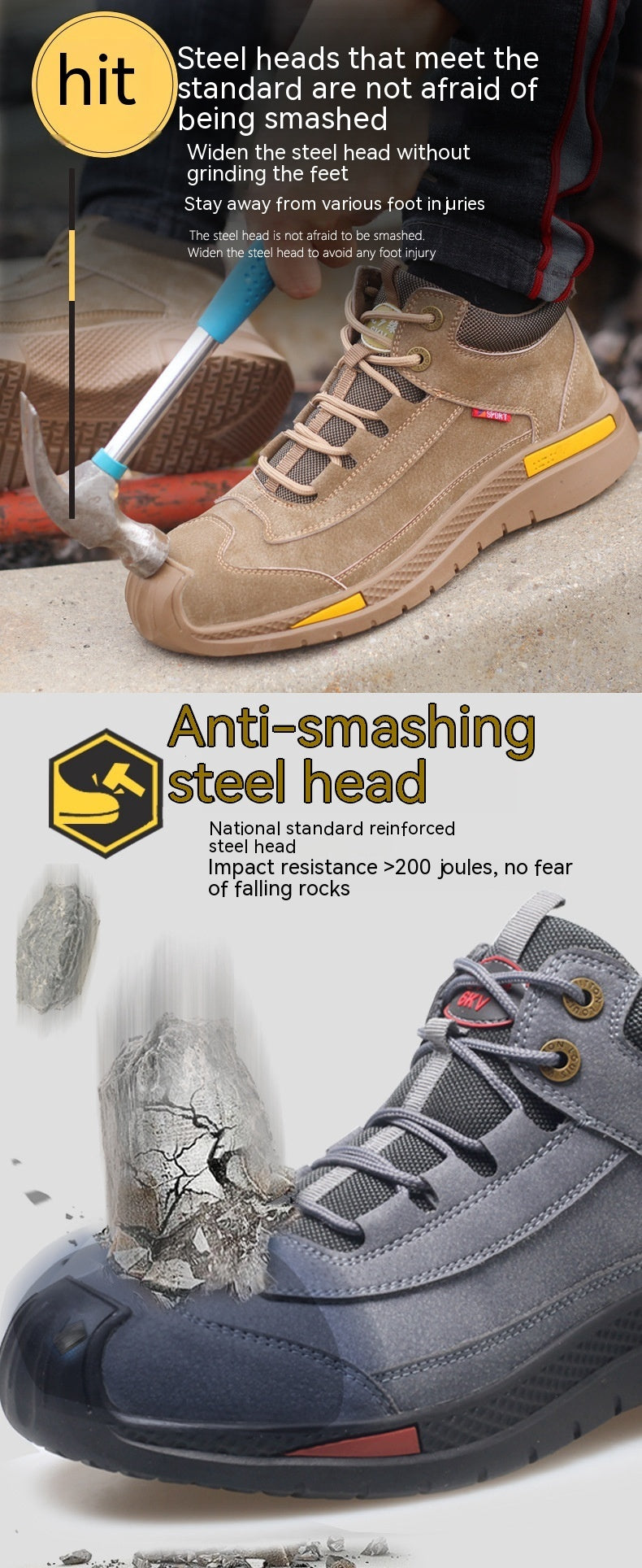 High-top Waterproof Welder Shoes Deodorant Steel Head Anti-smashing Shoes Wear-resistant