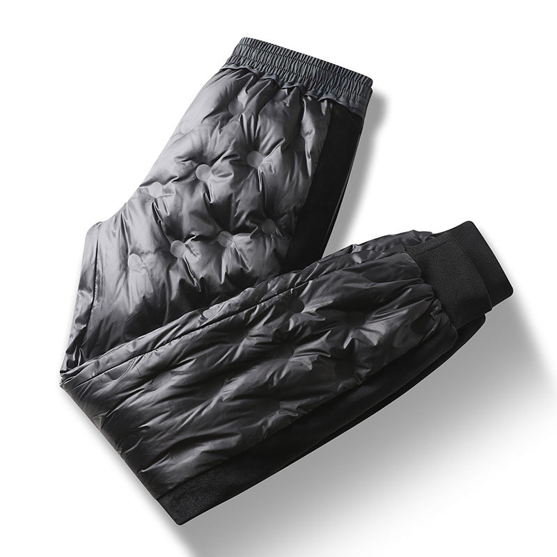 Men's Winter New Elastic Waist Down Wadded Trousers
