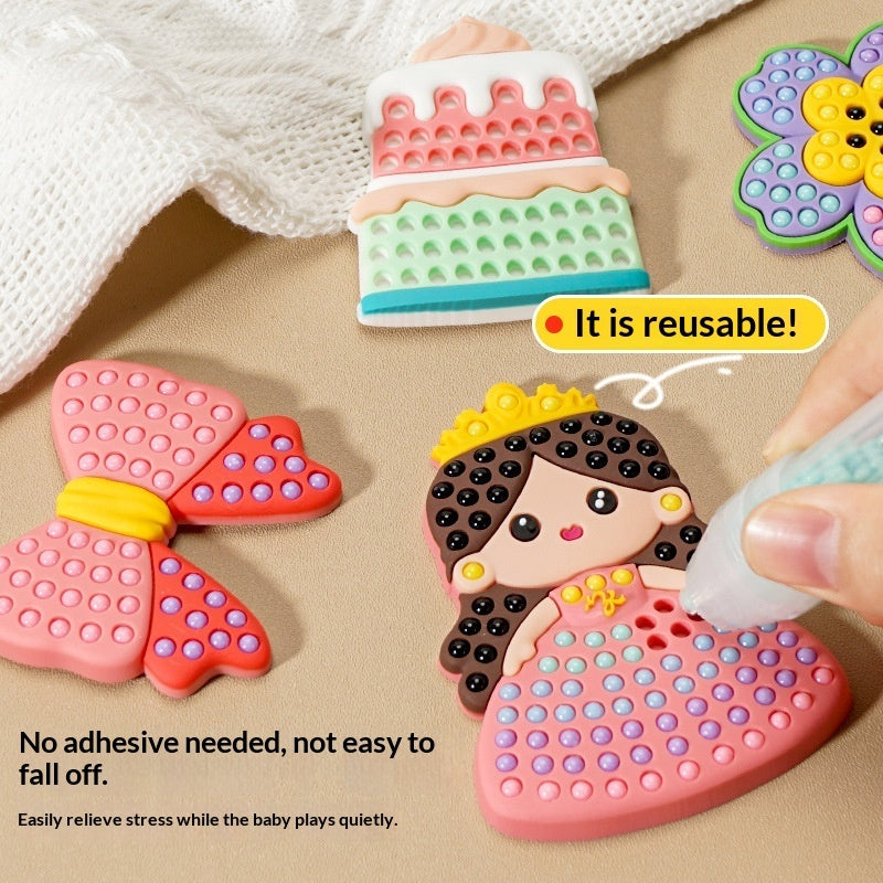 New Kids' DIY Handmade Beaded Mosaic Art Creative Diamond Mosaic Animal Cartoon Educational Toy