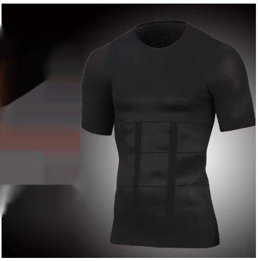 Men's Vest High Elastic Seamless Belly Contracting And Body Slimming Back Thin