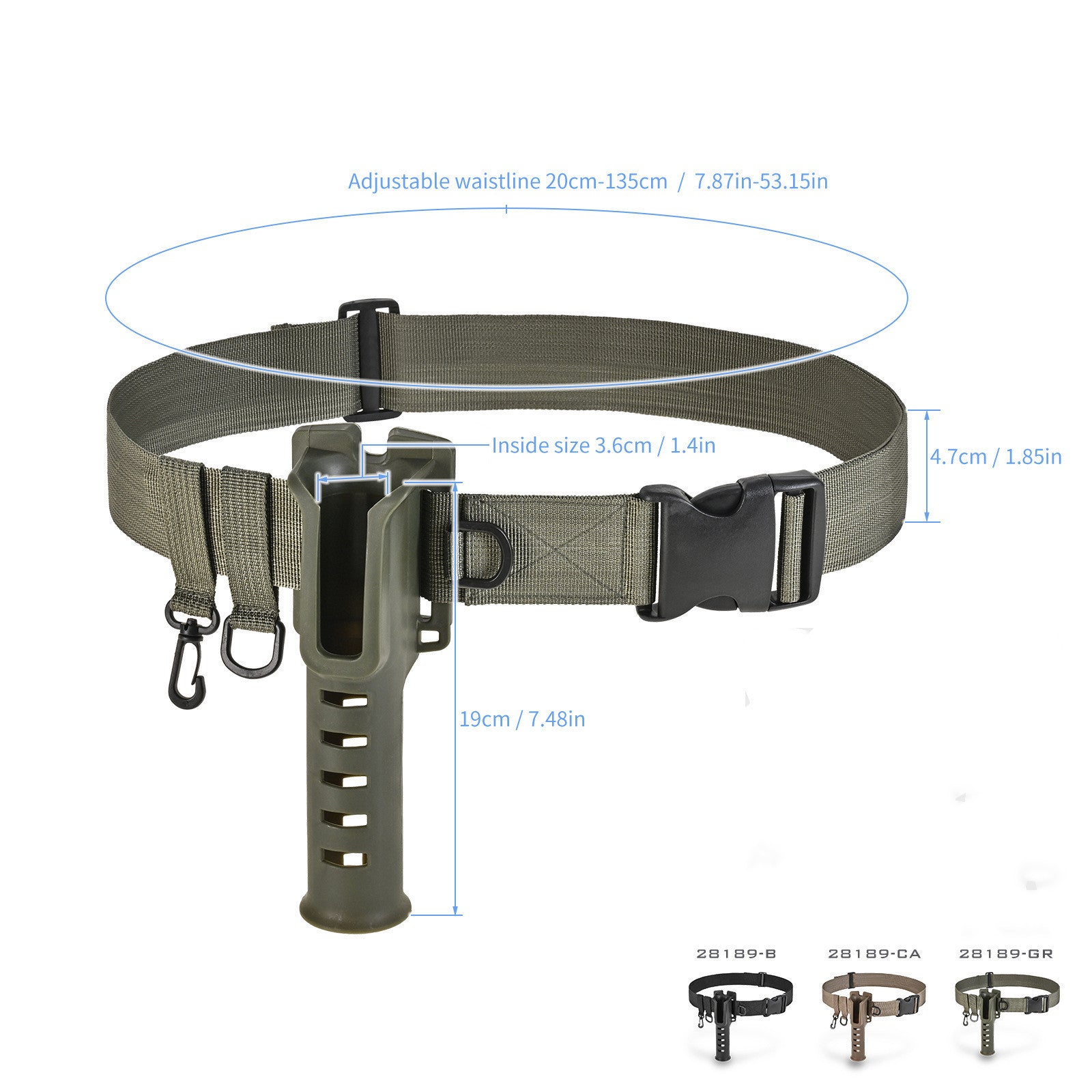 Fishing Rod Belt Bracket Fishing Waist Hanging Insertion Pole Barrel Holder Fishing Gear Hanging Buckle