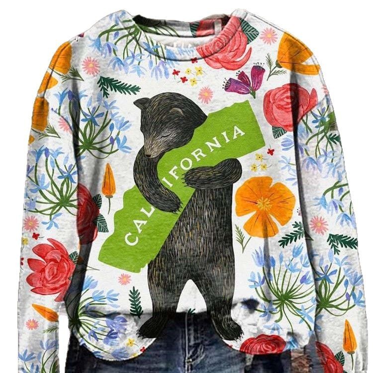 Round Neck Sweater V-neck Women's California Strong Outdoor Casual