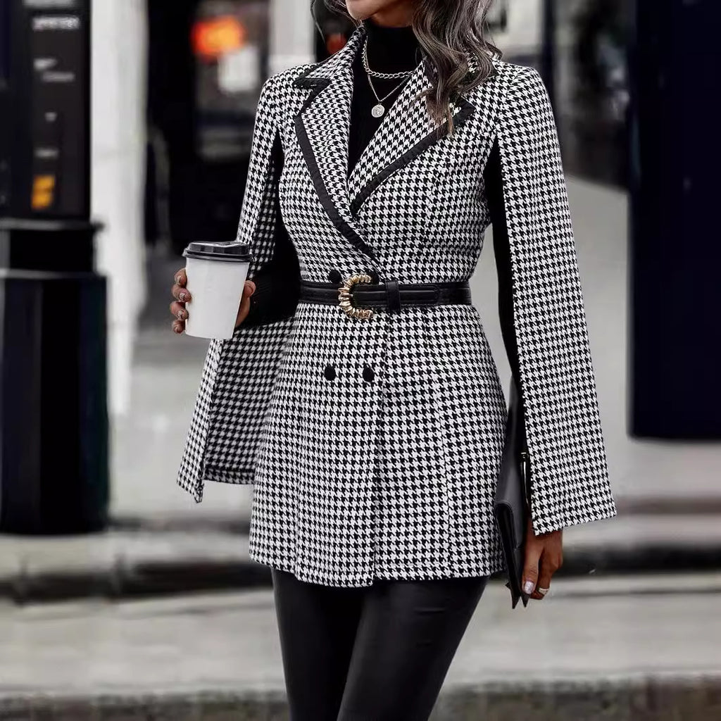 Women's Suit Jacket Split Long Sleeve Commuting Elegant