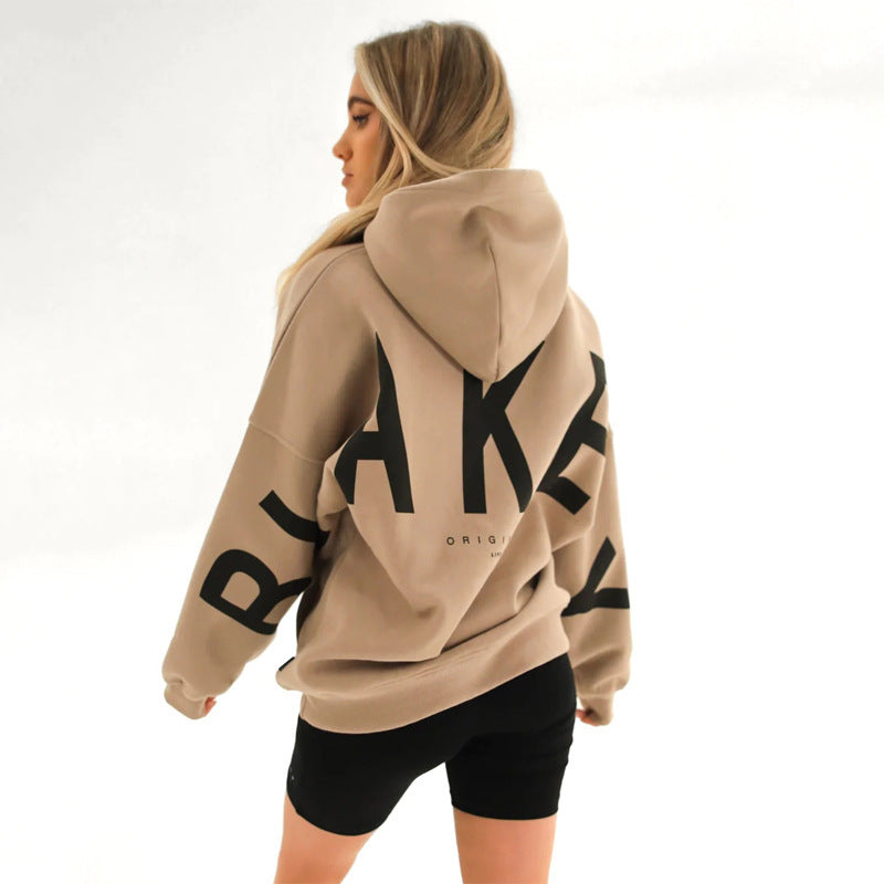 Fashionable Printed Thickened Versatile Long-Sleeve Loose-Fit Hoodie