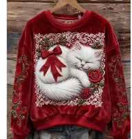 Women's Flannel Hoodie For Christmas, Autumn And Winter