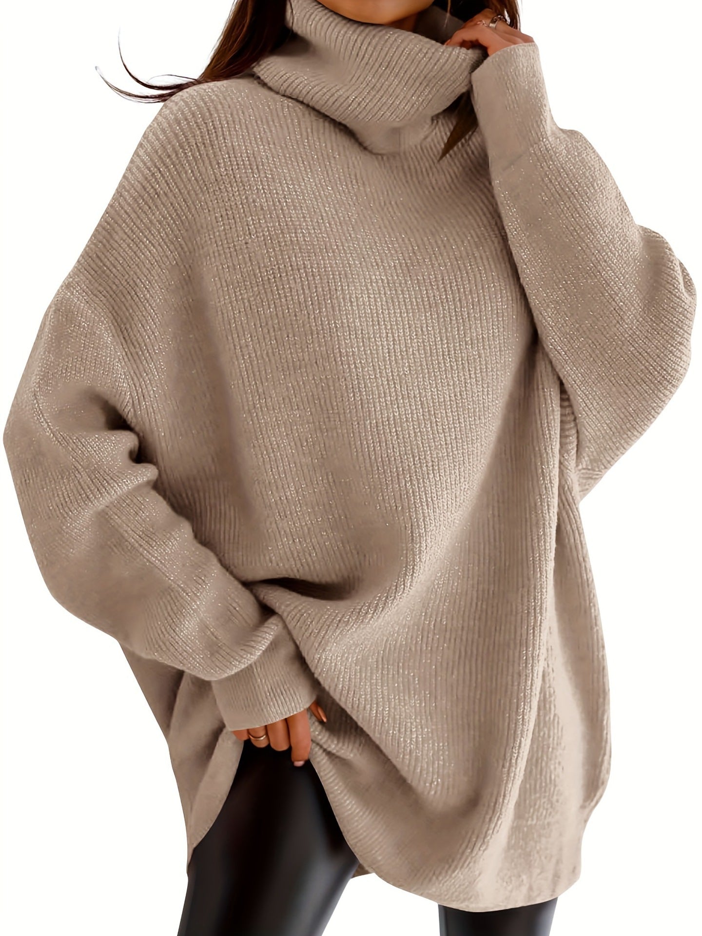 Solid Turtleneck Sweater