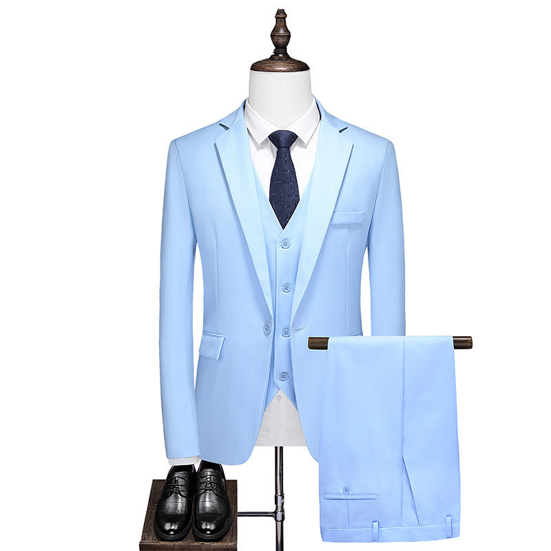 Business Leisure Solid Color Suit Suit Men's Business Suit