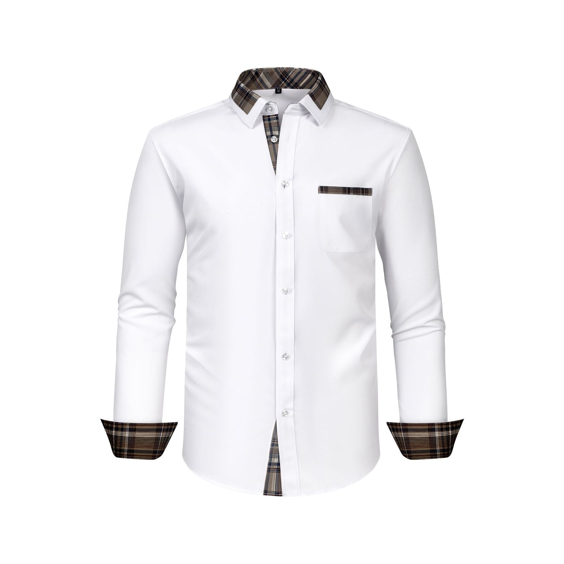 Large Size Patchwork Flower Collar Long Sleeved Men