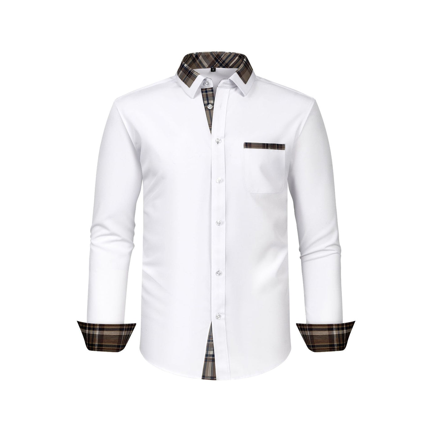 Large Size Patchwork Flower Collar Long Sleeved Men