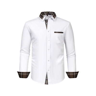 Large Size Patchwork Flower Collar Long Sleeved Men