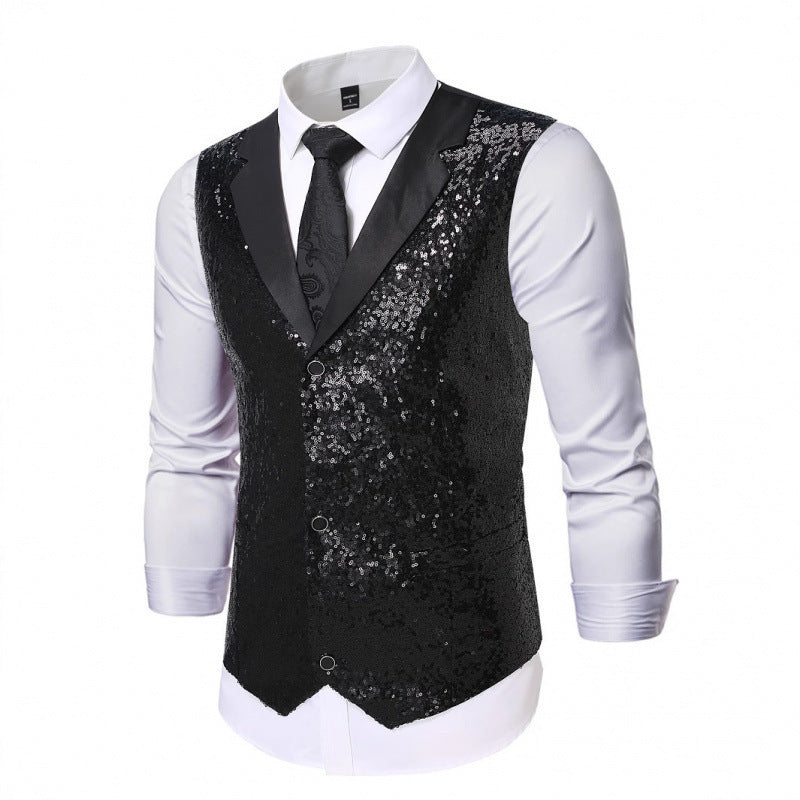 Men's Stage Performance Sequin Vest